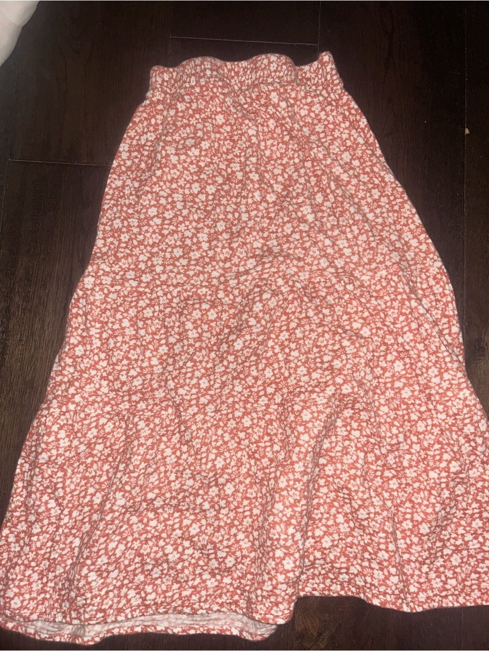 a.n.a Coral and White Floral Maxi Skirt